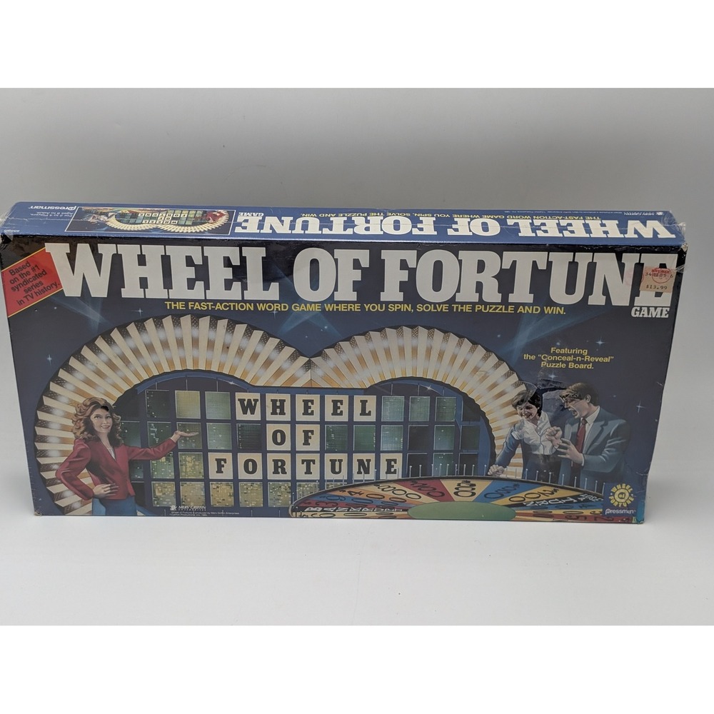 Pressman Board Game  Blue Wheel of Fortune 1985 Vintage TV Show Retro Sealed New